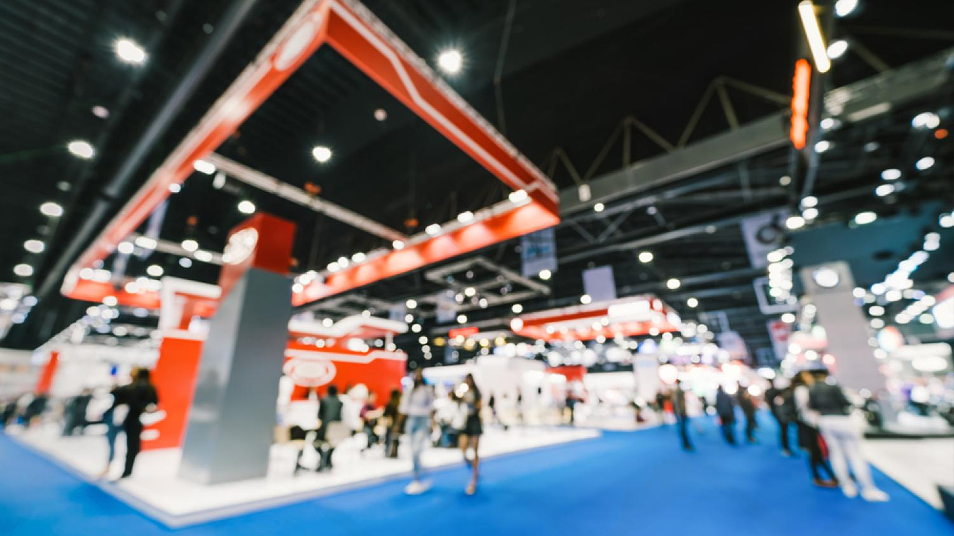 Trade show booth with branding